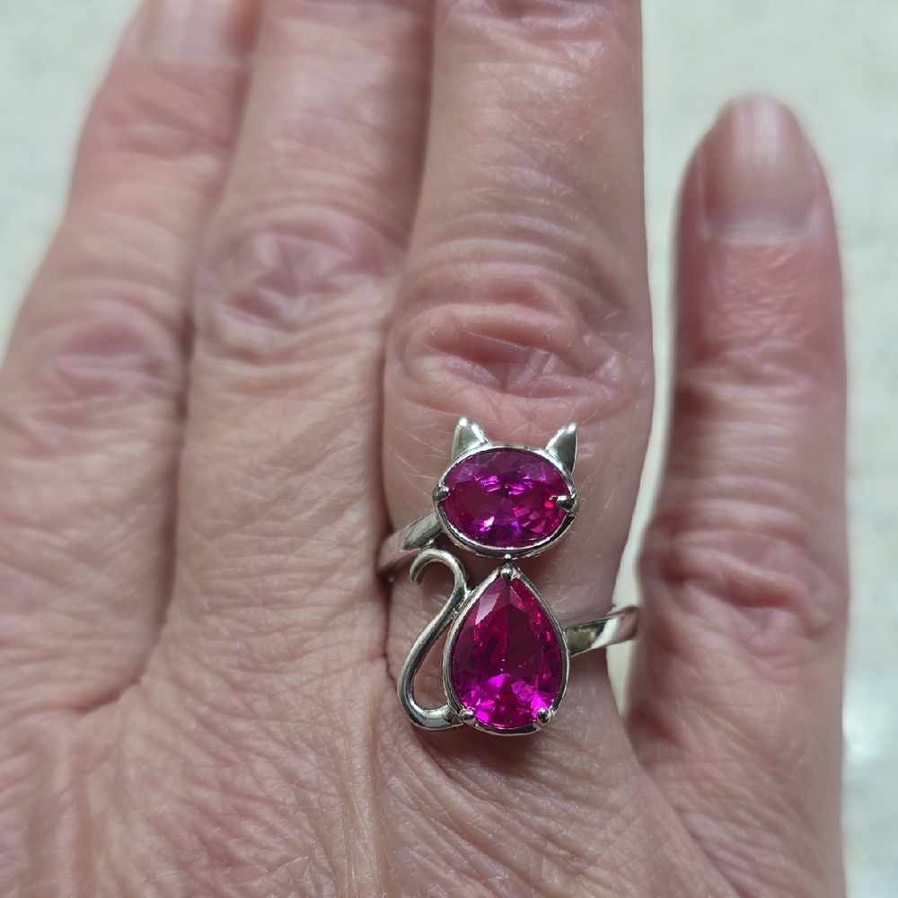 3X HOST PICK NWT. 3.45ctw Lab Created Pink Sapphire Sterling SilverRing. Size7